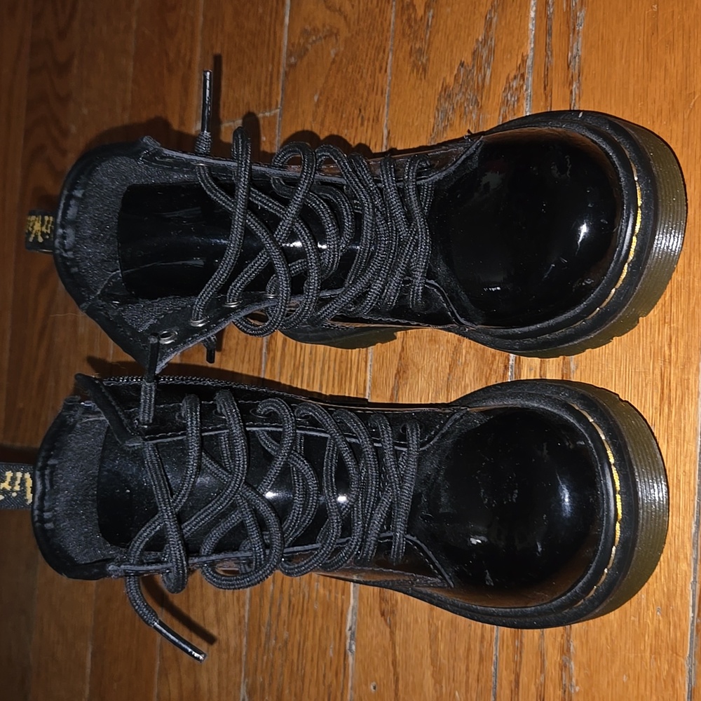 Dr.Martens Black Patent Leather Boots.  Kids Size 13.